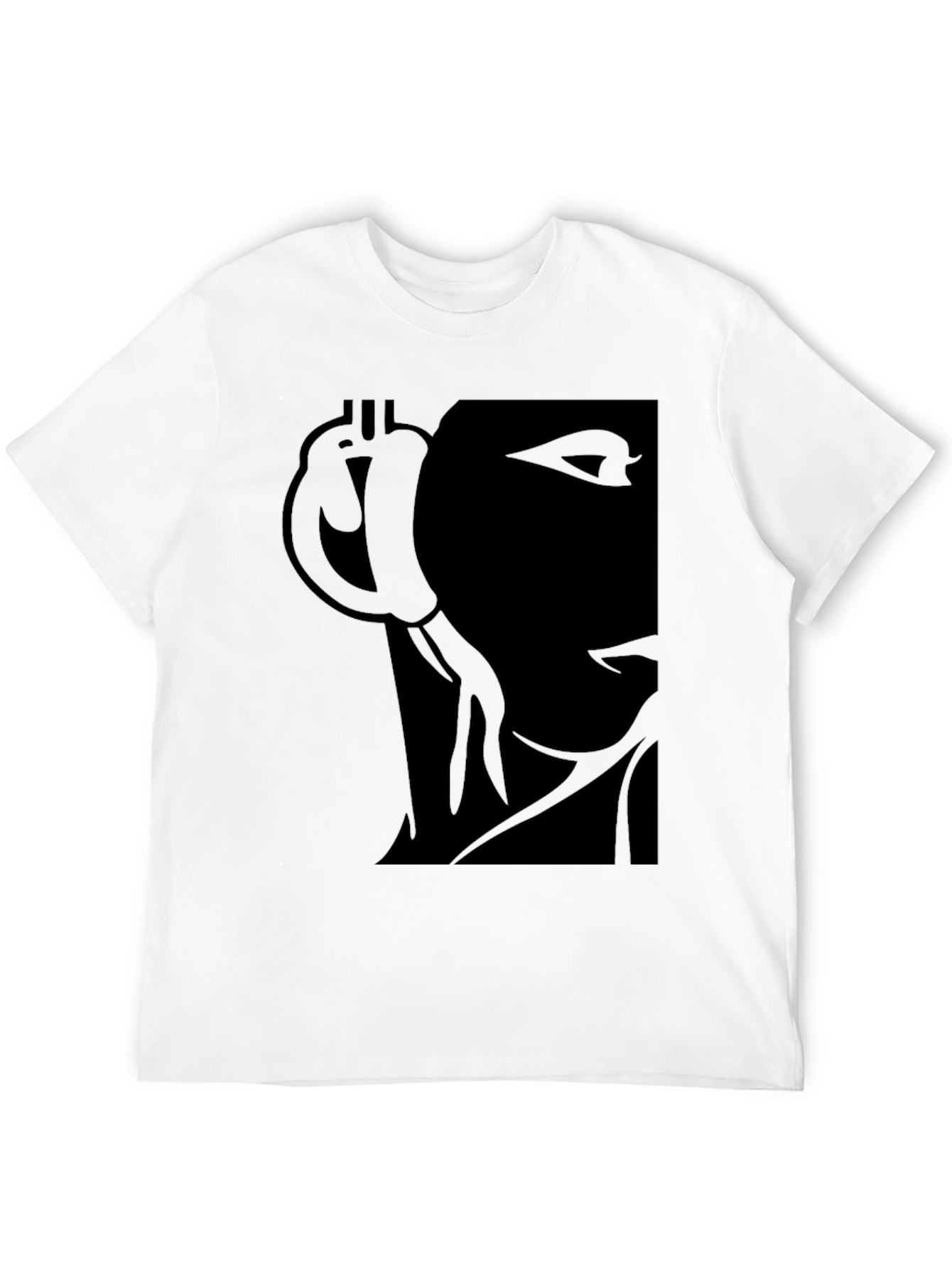 Black Graphic T-Shirt - Bitcoin & Abstract Face