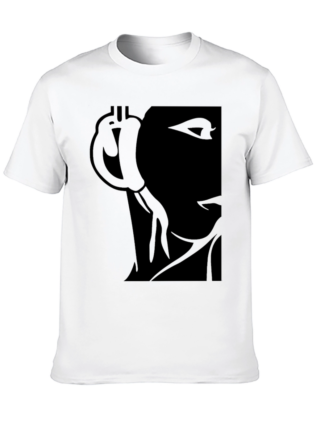 Black Graphic T-Shirt - Bitcoin & Abstract Face