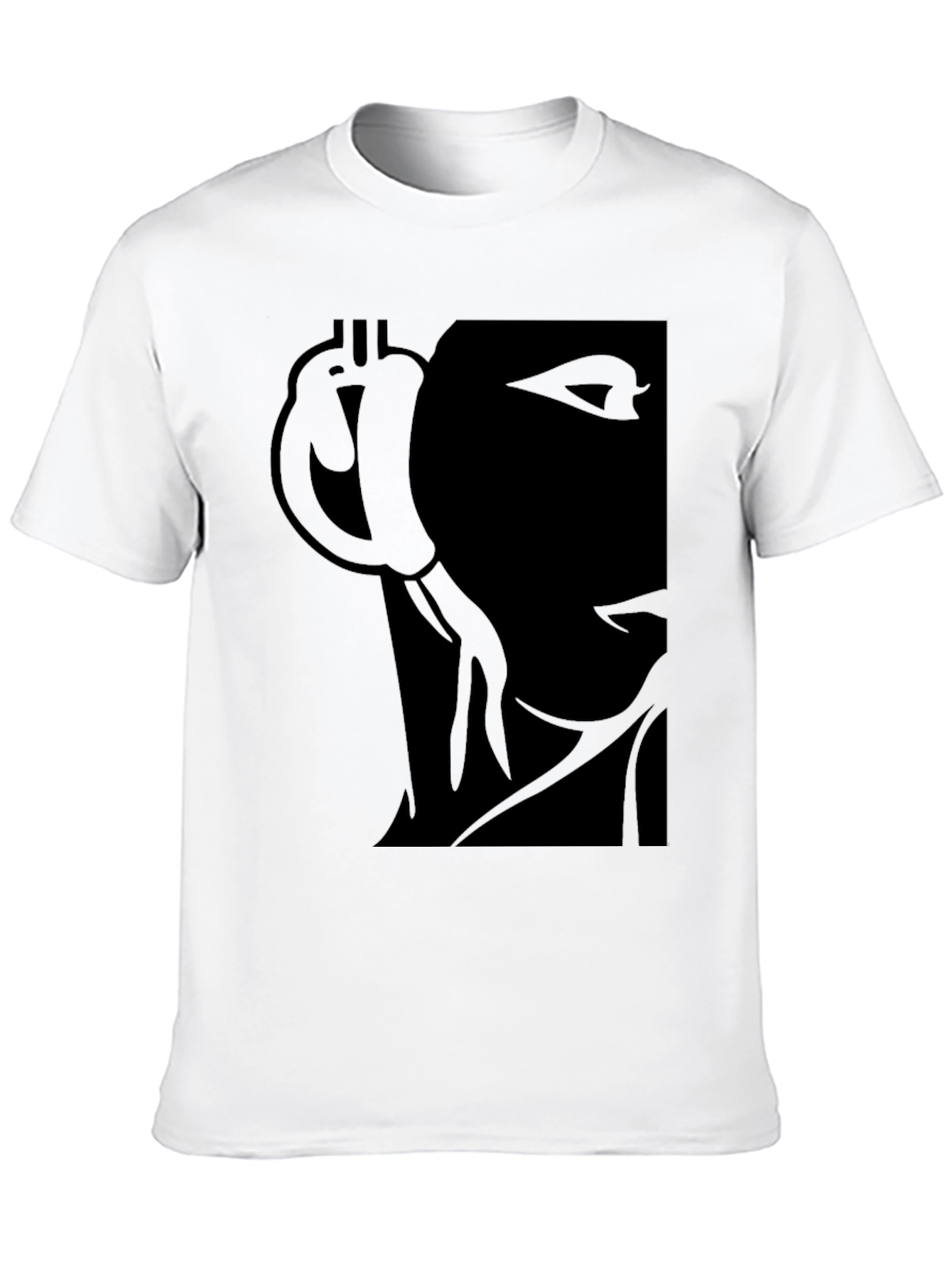 Black Graphic T-Shirt - Bitcoin & Abstract Face