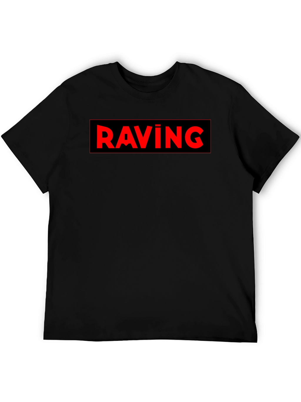 RAVING Graphic Black T-Shirt - Bold Statement Tee