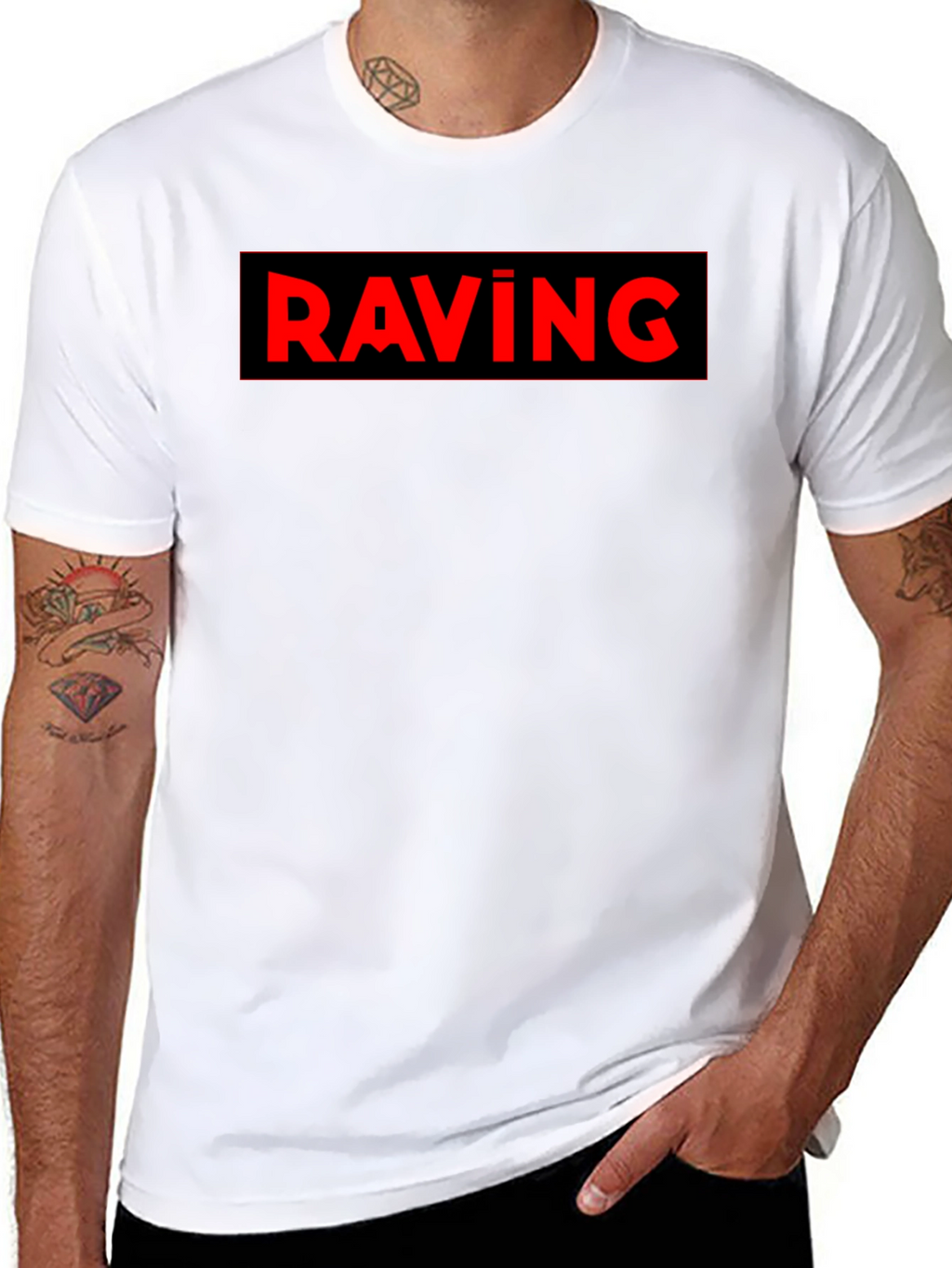 RAVING Graphic Black T-Shirt - Bold Statement Tee