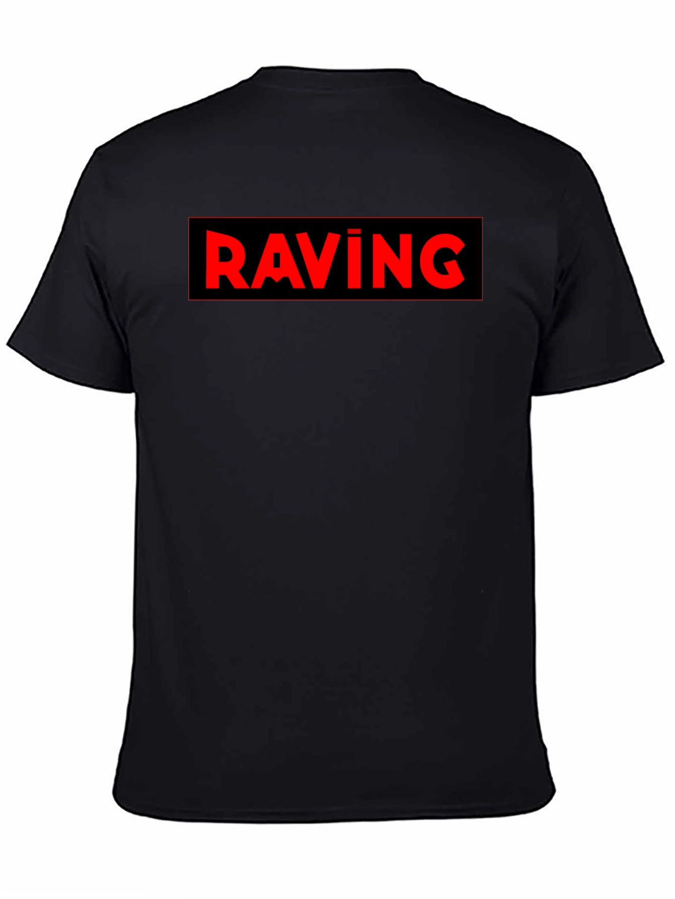RAVING Graphic Black T-Shirt - Bold Statement Tee