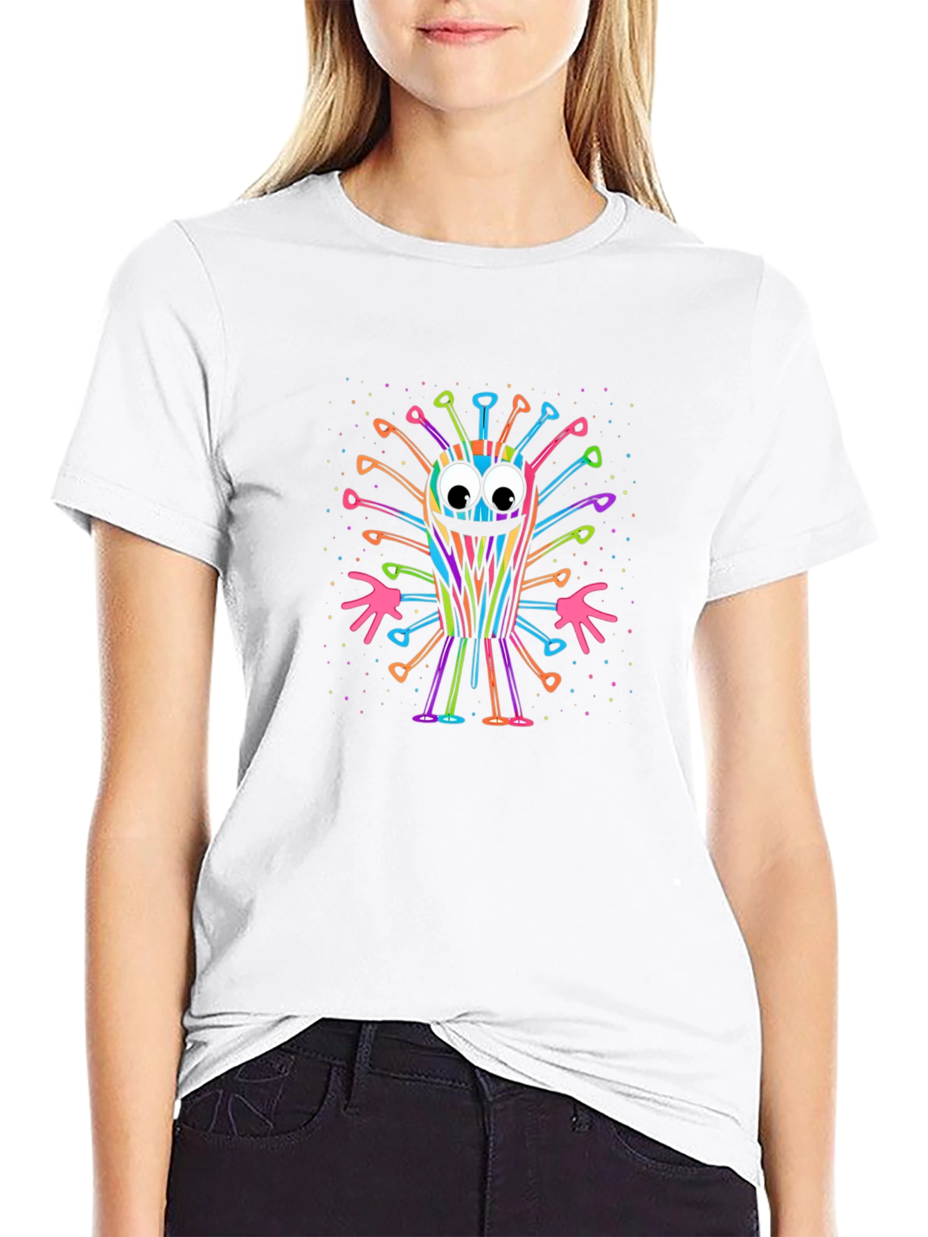 Colorful Corona Virus Cartoon T-Shirt