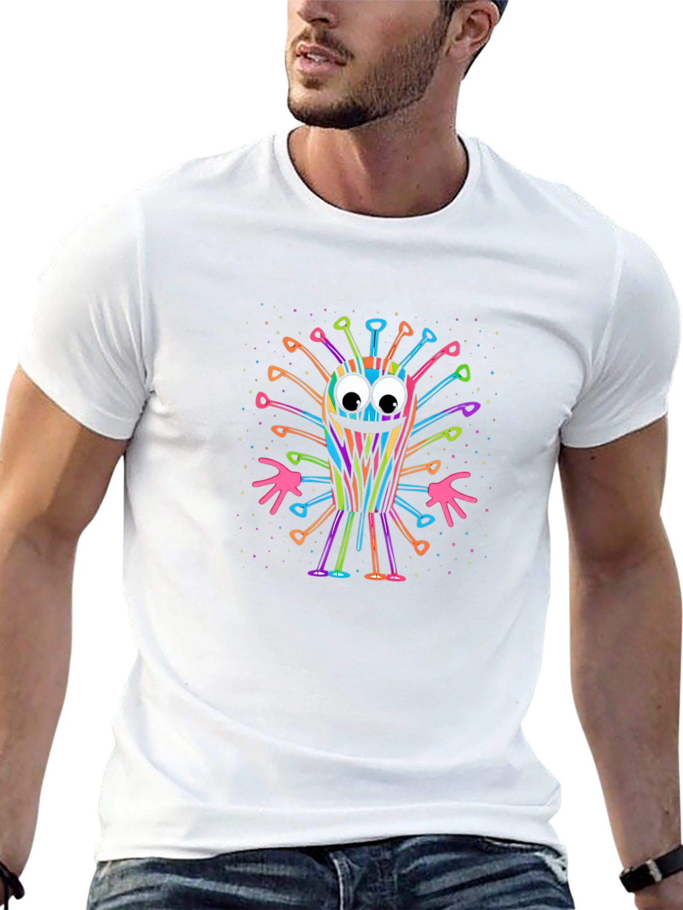 Colorful Corona Virus Cartoon T-Shirt