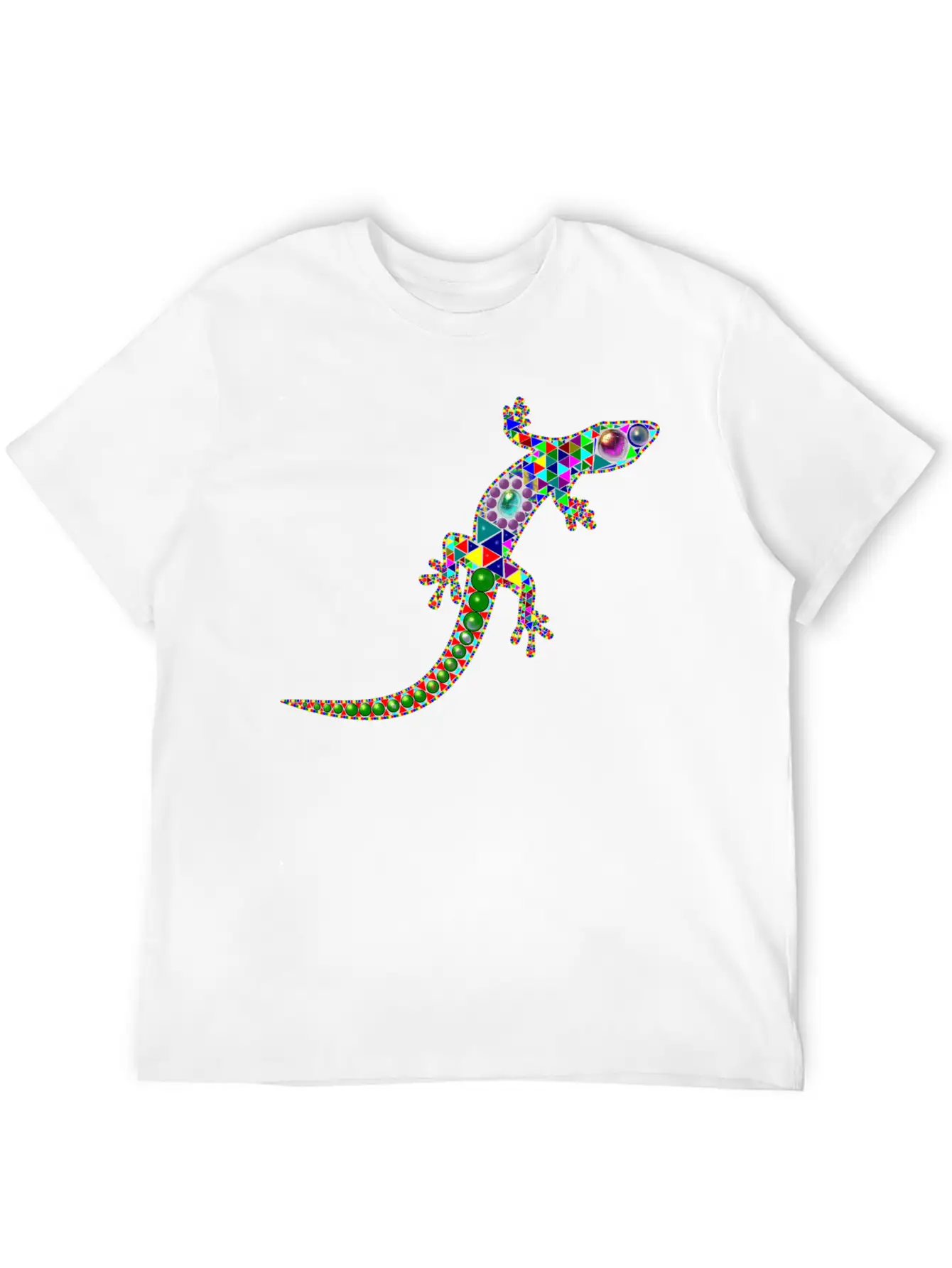 Gecko Mosaic Essential Cotton Tee For Daily Outfits – Unisex Style
