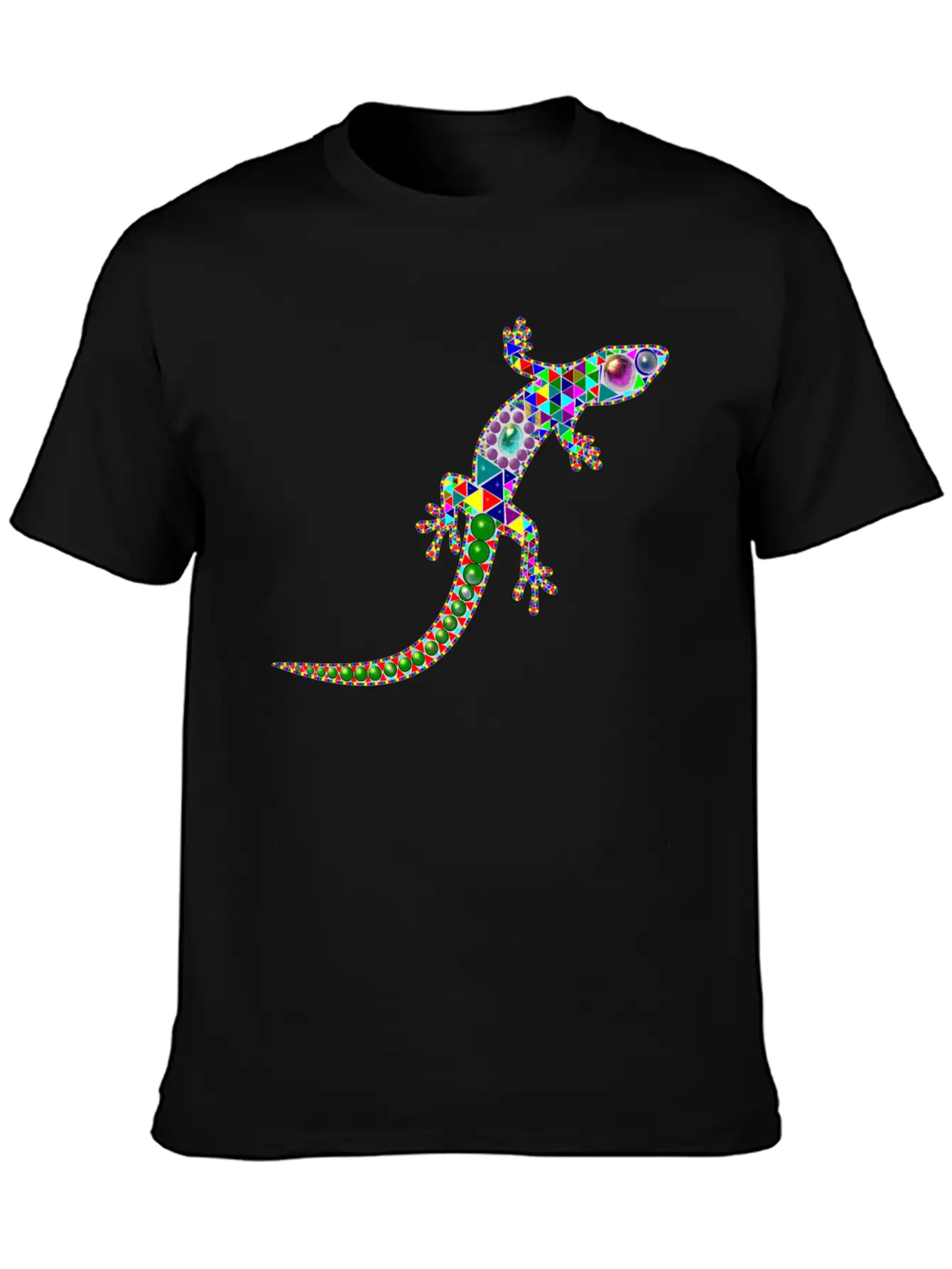 Gecko Mosaic Essential Cotton Tee For Daily Outfits – Unisex Style