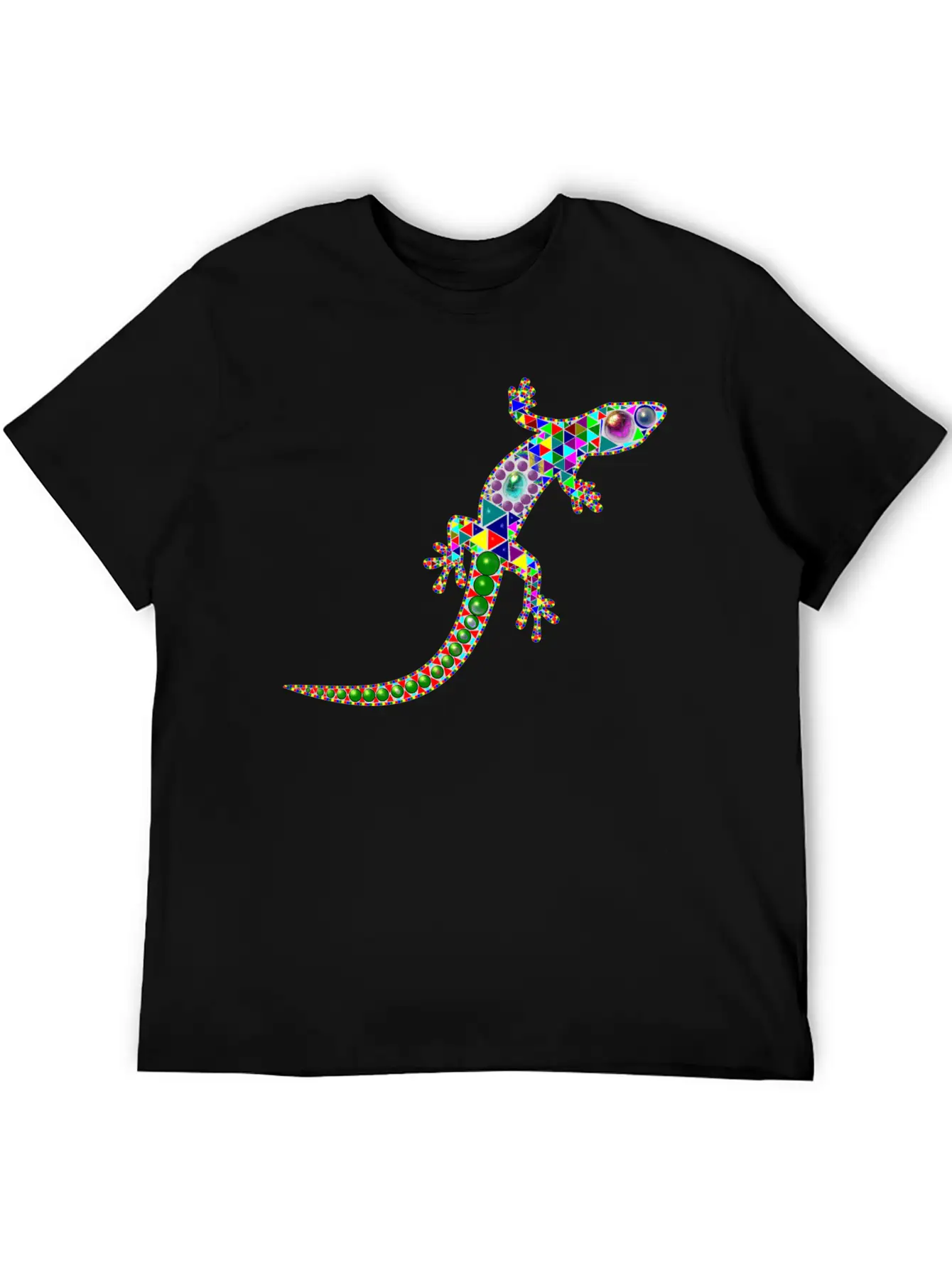 Gecko Mosaic Essential Cotton Tee For Daily Outfits – Unisex Style