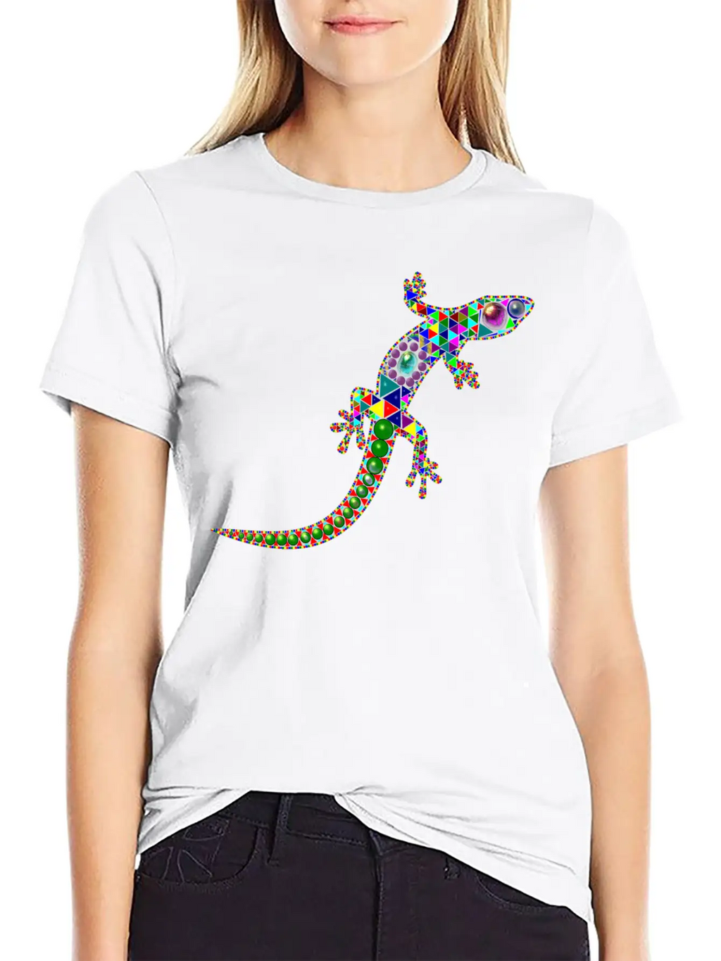 Gecko Mosaic Essential Cotton Tee For Daily Outfits – Unisex Style