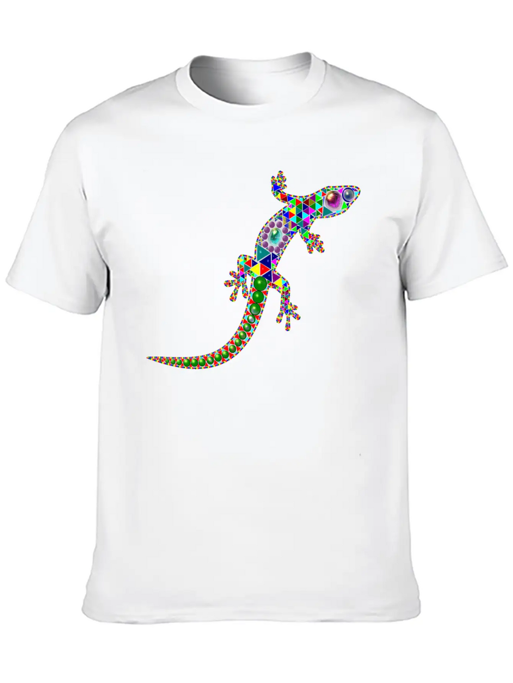 Gecko Mosaic Essential Cotton Tee For Daily Outfits – Unisex Style