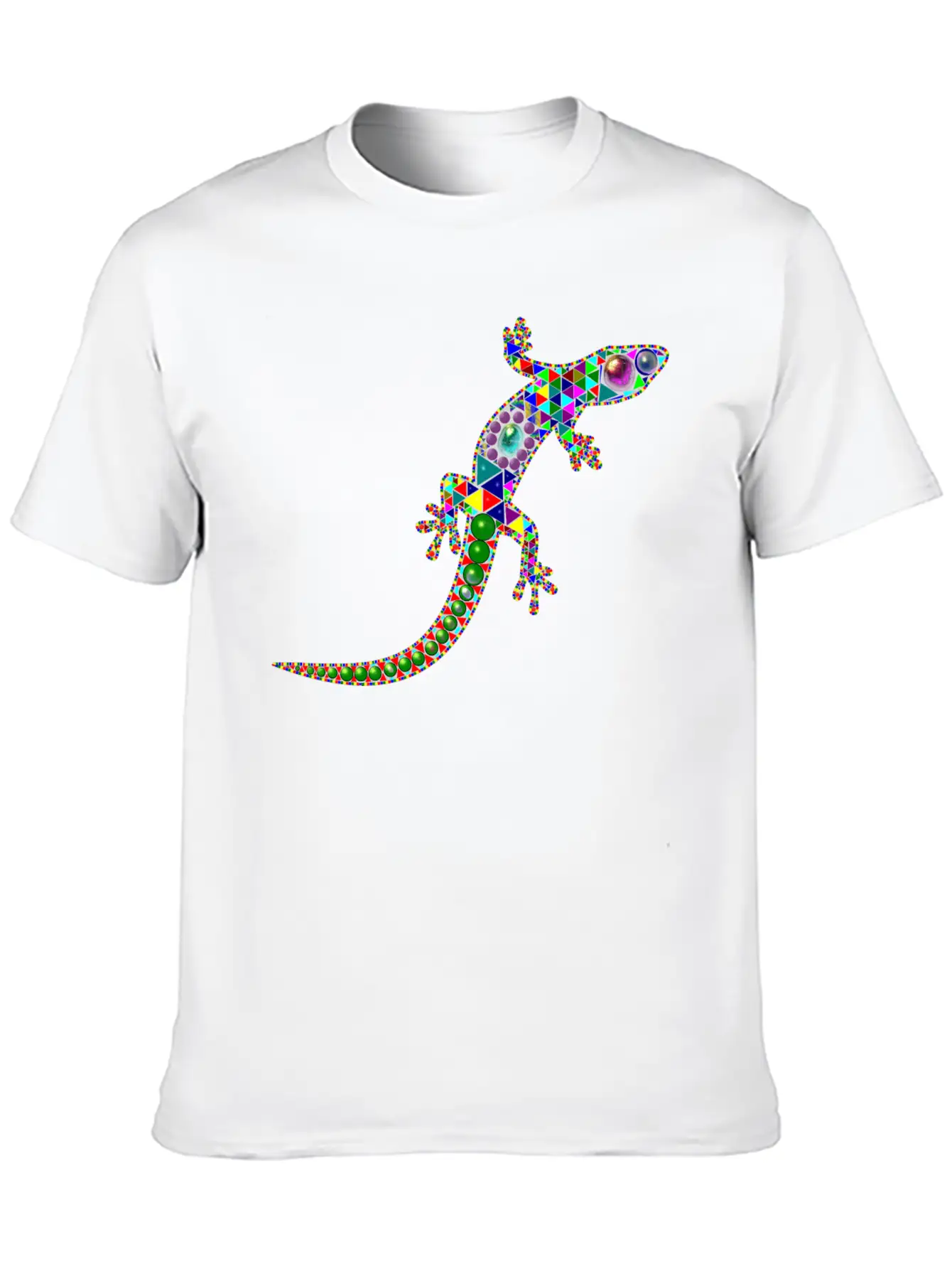 Gecko Mosaic Essential Cotton Tee For Daily Outfits – Unisex Style