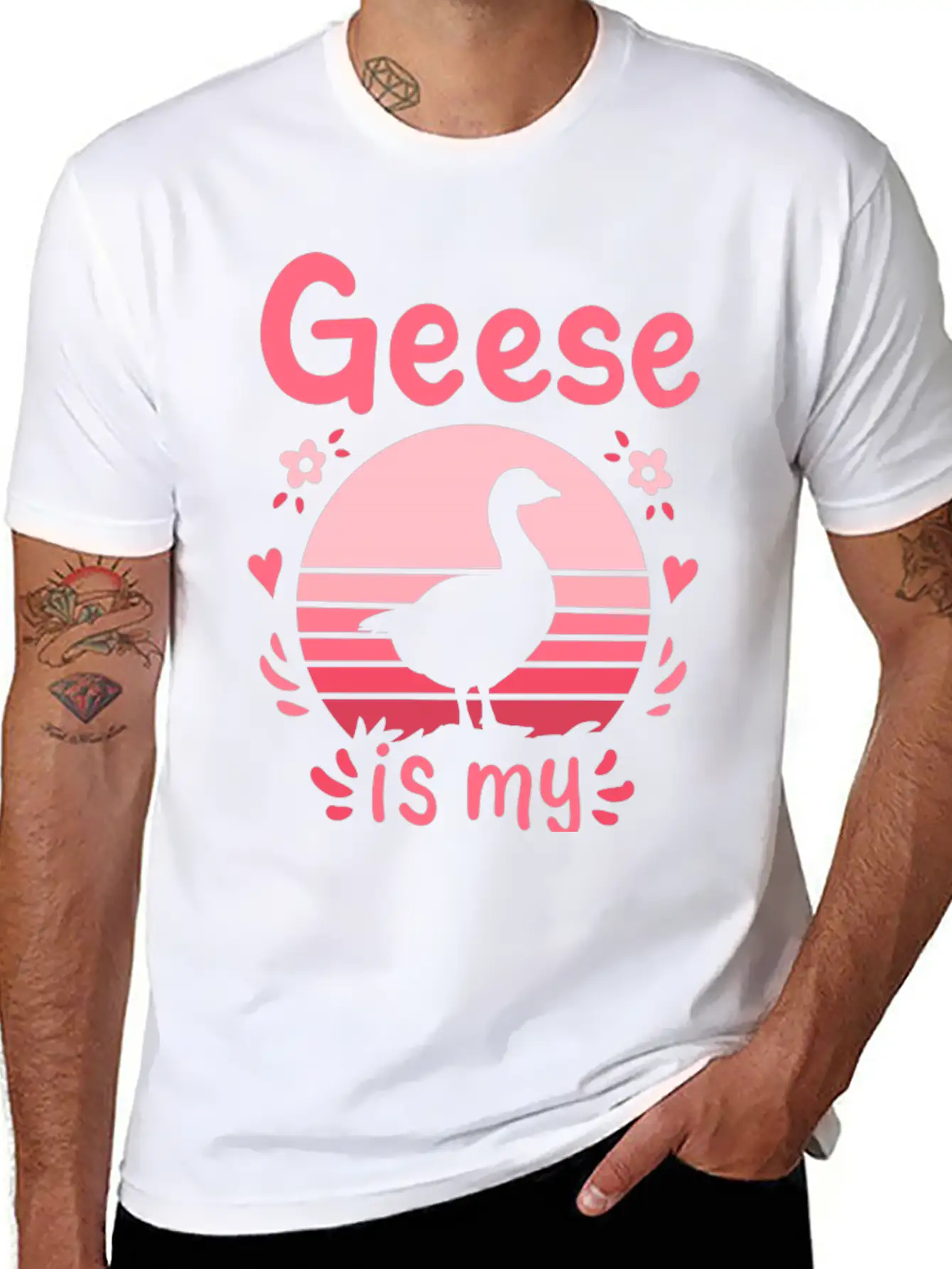 Geese Goose Spirit Animal Unisex Short Sleeve Soft Cotton T-Shirt – Casual Everyday Wear