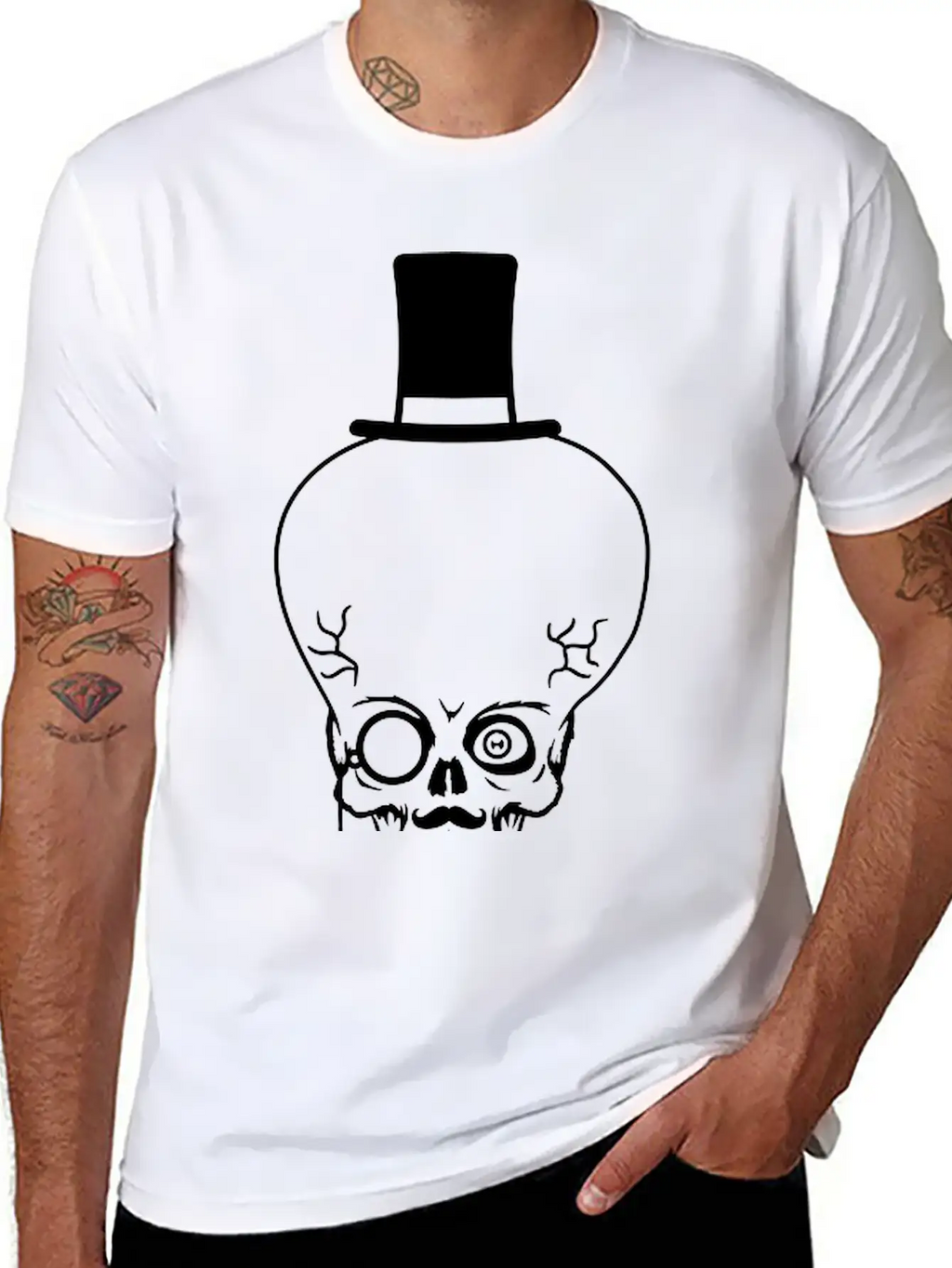 Gentlemen Rich Sir Mustache Mustache Cylinder Hat Unisex Casual T-Shirt – Clean Design For Daily Comfort