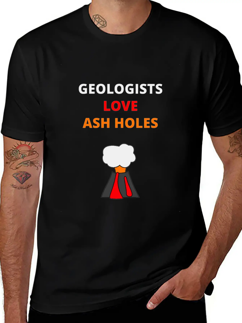 Geologists Love Ash Holes Design | Mineralogy Unisex Short Sleeve Soft Cotton T-Shirt – Casual Everyday Wear