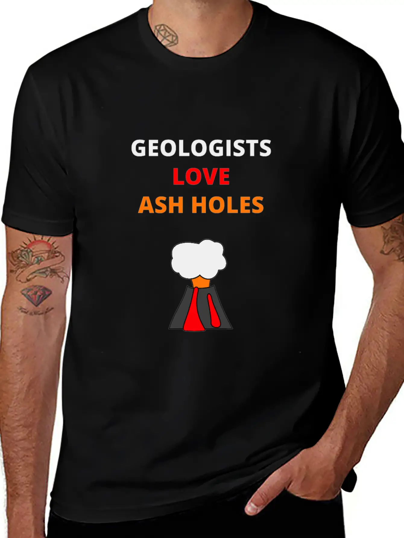 Geologists Love Ash Holes Design | Mineralogy Unisex Short Sleeve Soft Cotton T-Shirt – Casual Everyday Wear