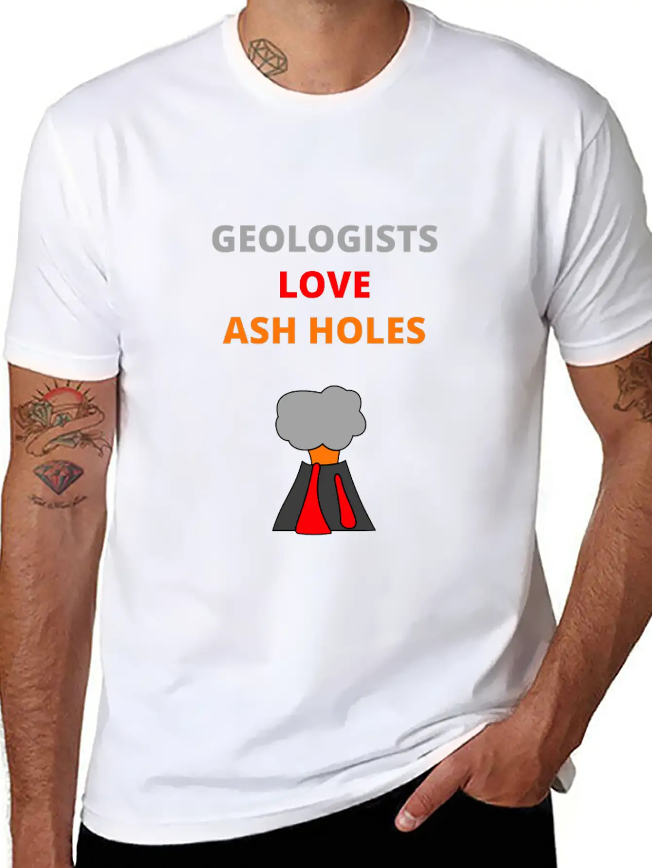 Geologists Love Ash Holes Design | Mineralogy Unisex Short Sleeve Soft Cotton T-Shirt – Casual Everyday Wear