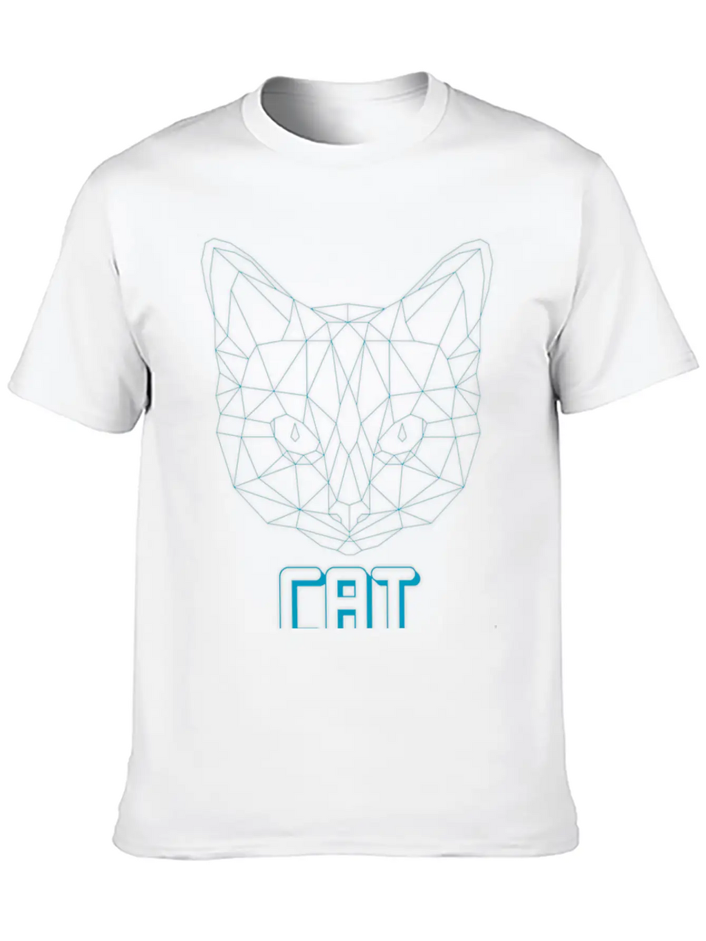 Geometric Cat Casual Graphic T-Shirt – Simple And Comfortable Daily Wear