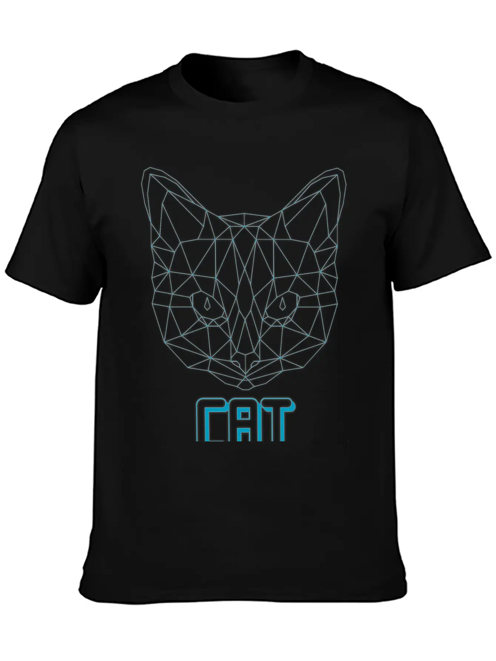 Geometric Cat Casual Graphic T-Shirt – Simple And Comfortable Daily Wear