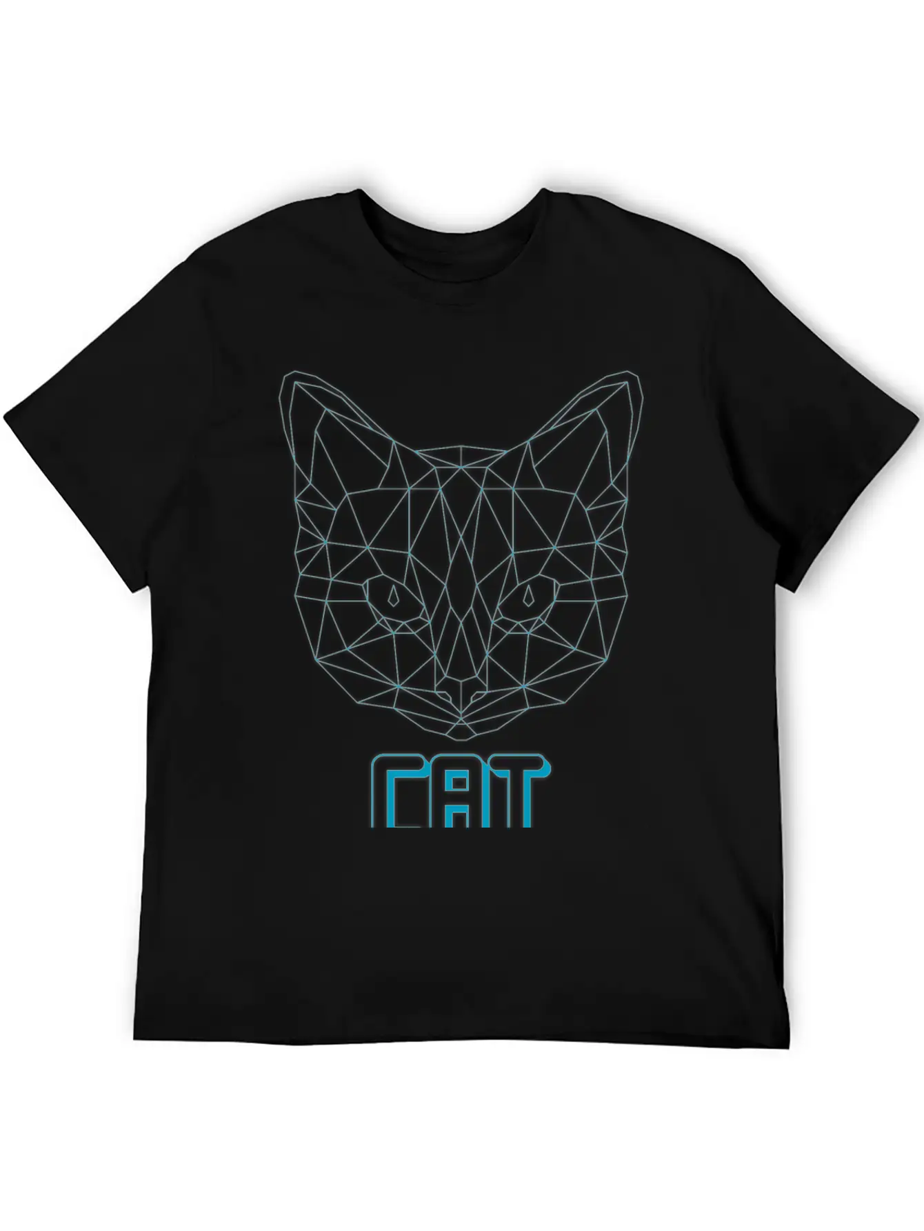 Geometric Cat Casual Graphic T-Shirt – Simple And Comfortable Daily Wear