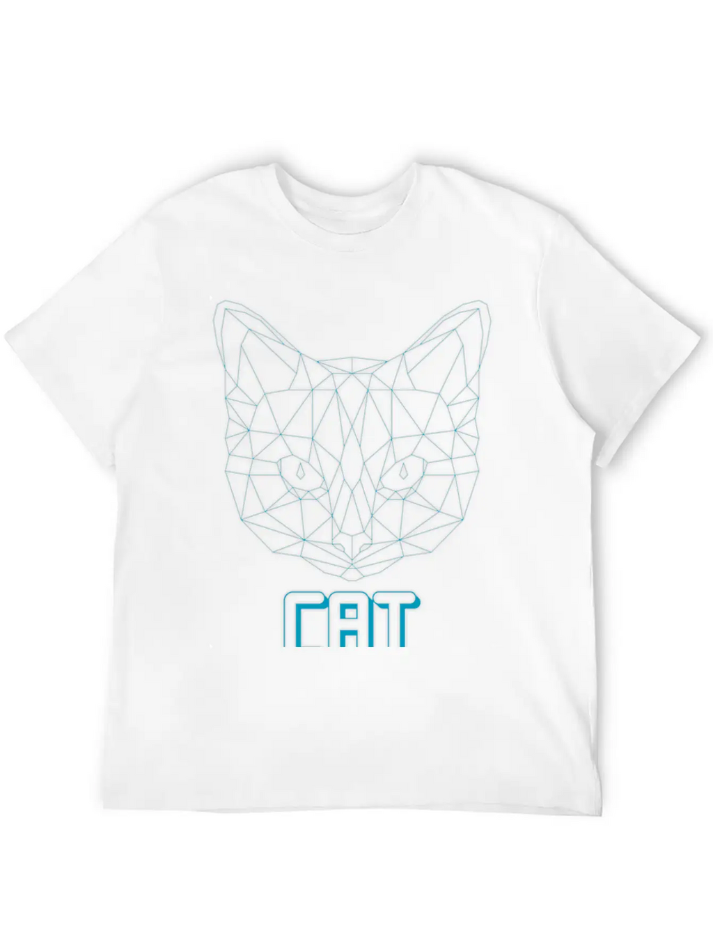 Geometric Cat Casual Graphic T-Shirt – Simple And Comfortable Daily Wear