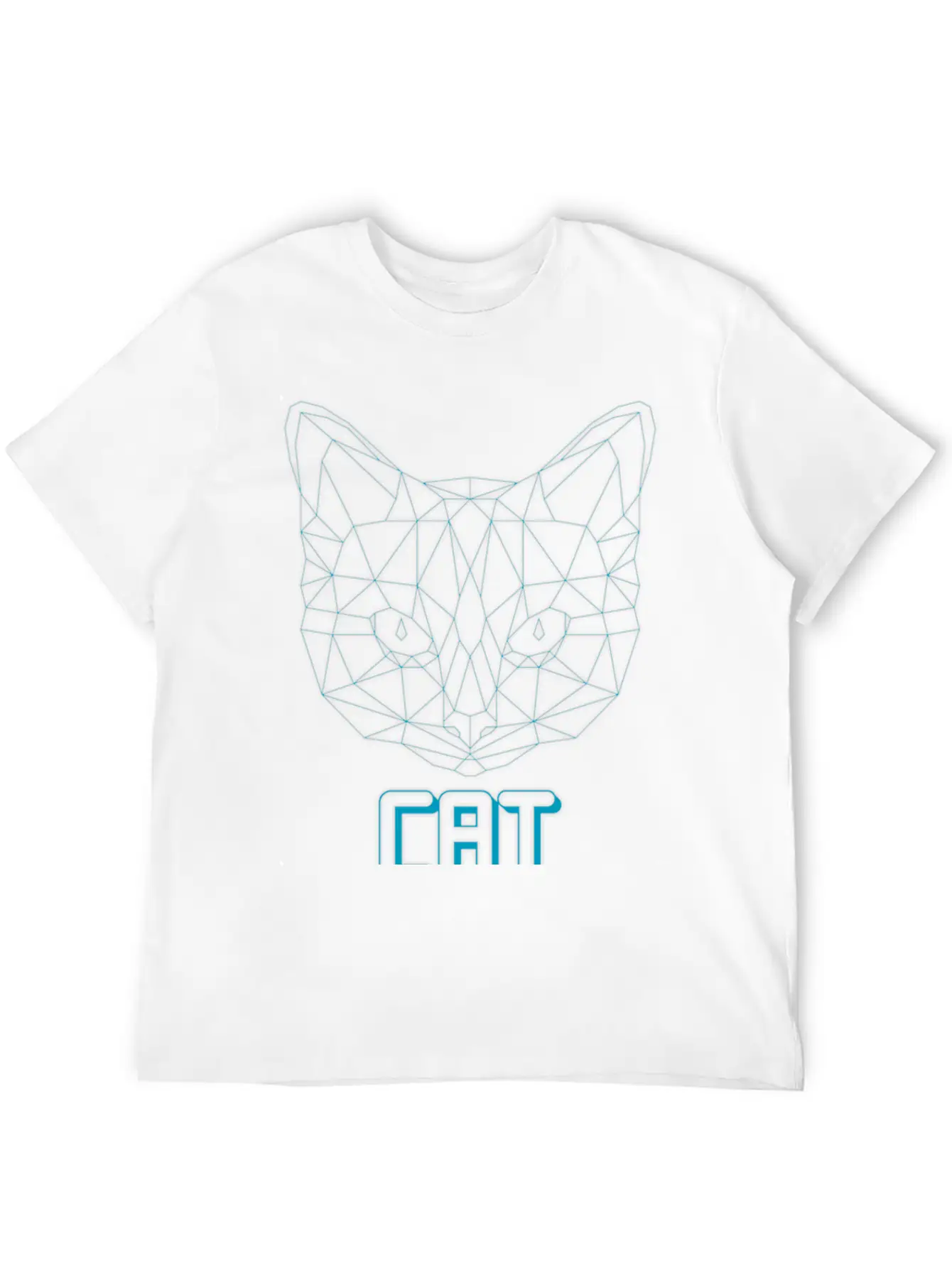 Geometric Cat Casual Graphic T-Shirt – Simple And Comfortable Daily Wear
