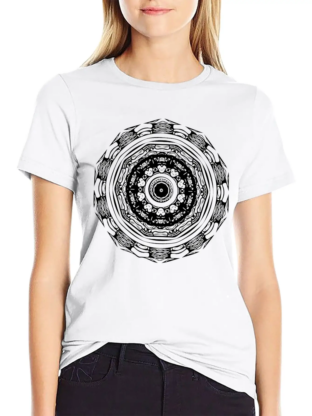 Geometric Circle Mandala Stylish Everyday T-Shirt – Unisex Basic Cotton Tee