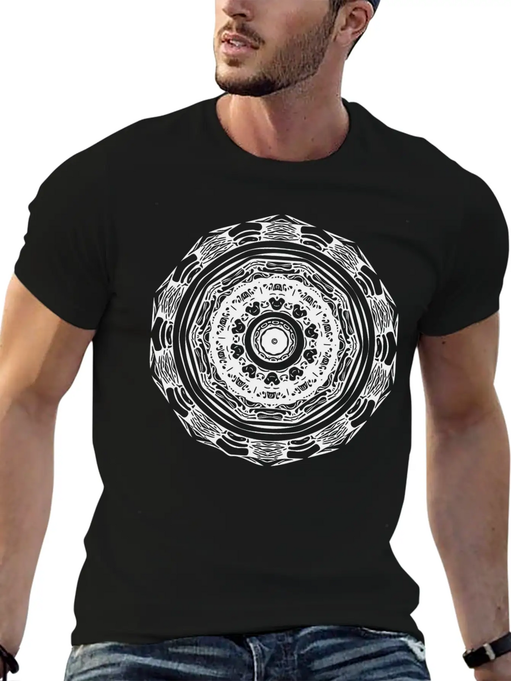 Geometric Circle Mandala Stylish Everyday T-Shirt – Unisex Basic Cotton Tee