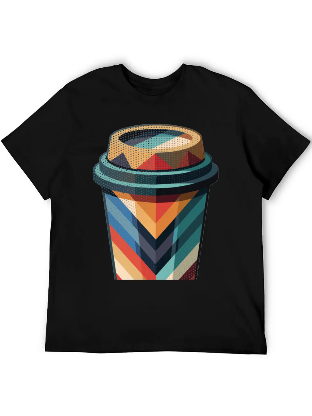 Geometric Coffee Unisex Casual T-Shirt – Clean Design For Daily Comfort