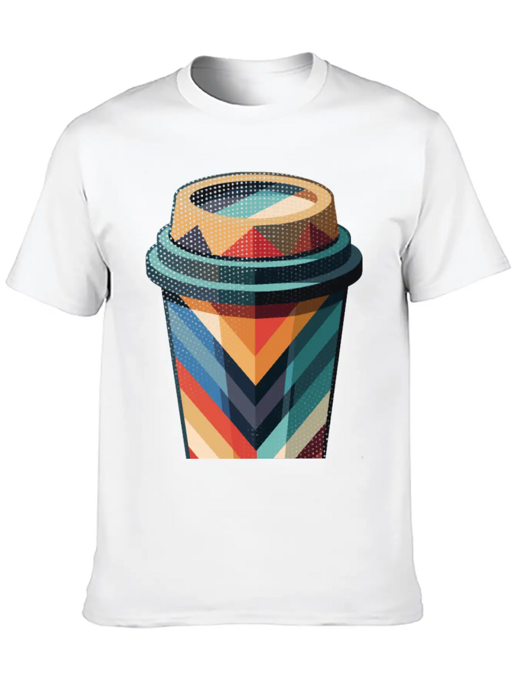 Geometric Coffee Unisex Casual T-Shirt – Clean Design For Daily Comfort