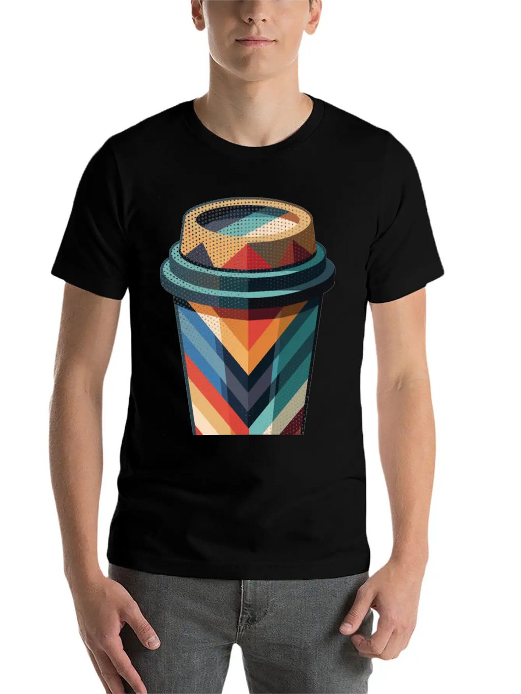 Geometric Coffee Unisex Casual T-Shirt – Clean Design For Daily Comfort