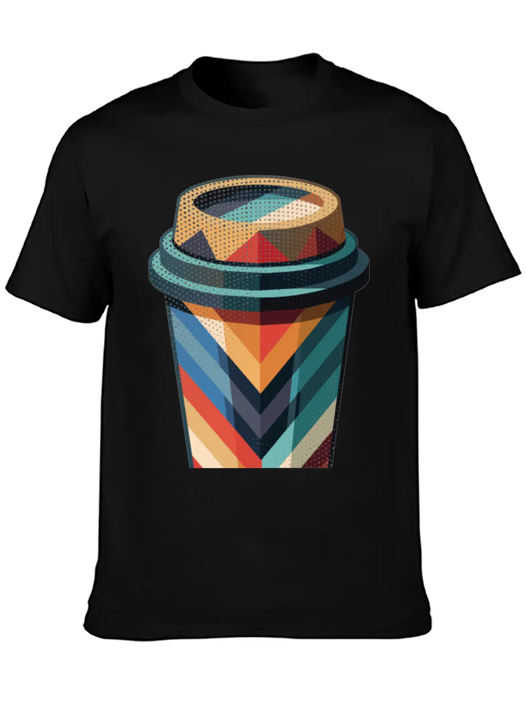Geometric Coffee Unisex Casual T-Shirt – Clean Design For Daily Comfort