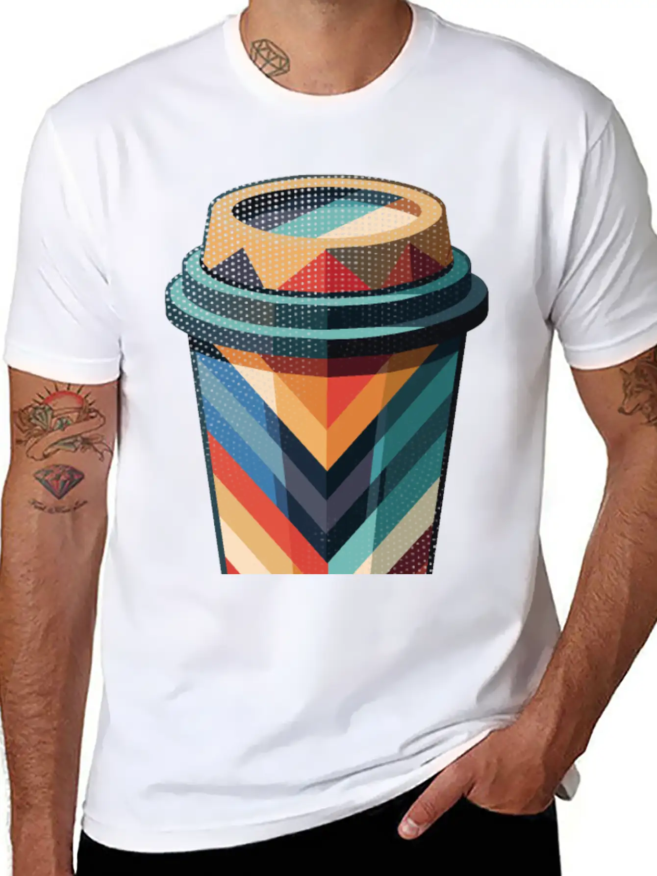 Geometric Coffee Unisex Casual T-Shirt – Clean Design For Daily Comfort