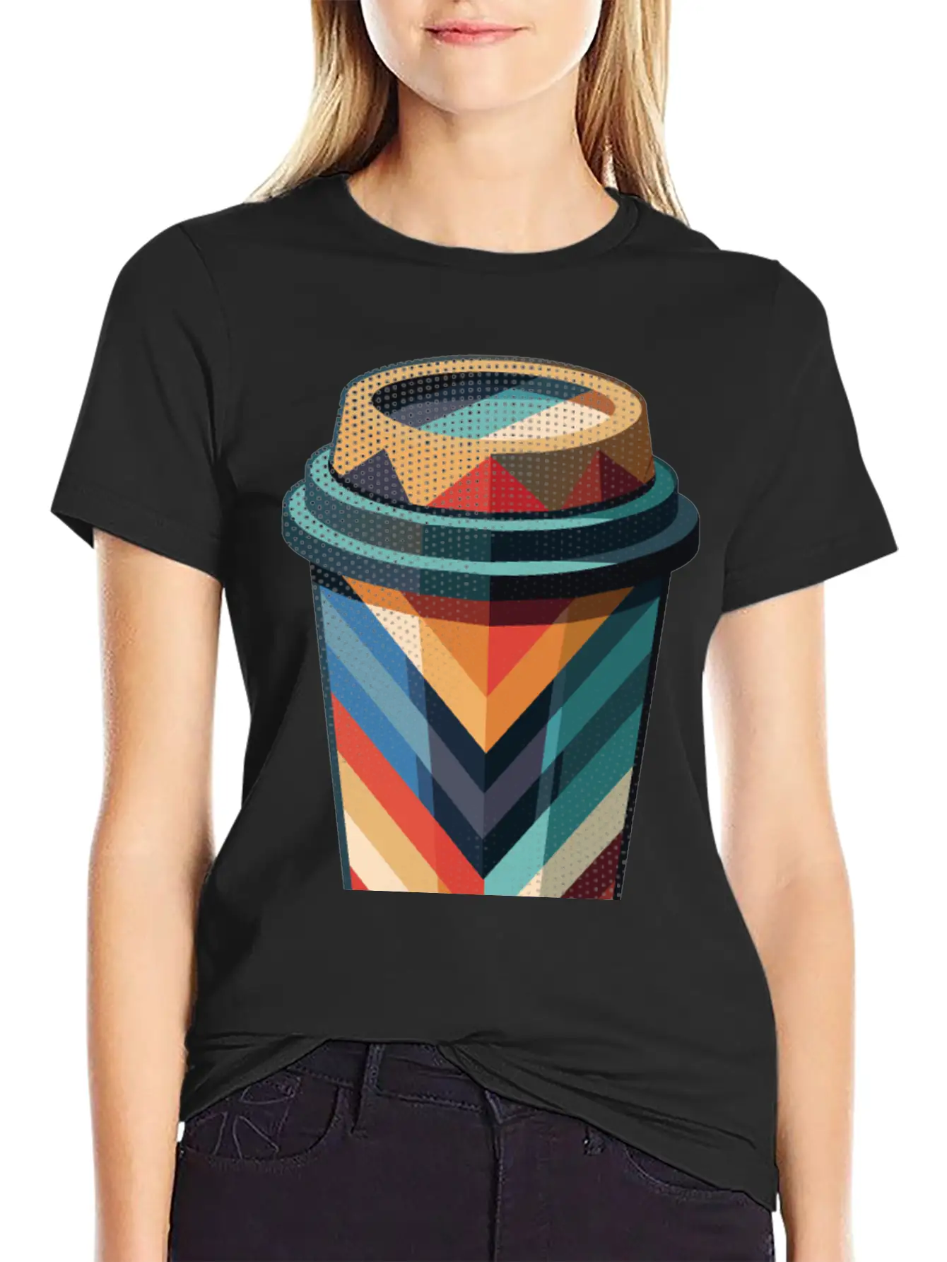 Geometric Coffee Unisex Casual T-Shirt – Clean Design For Daily Comfort