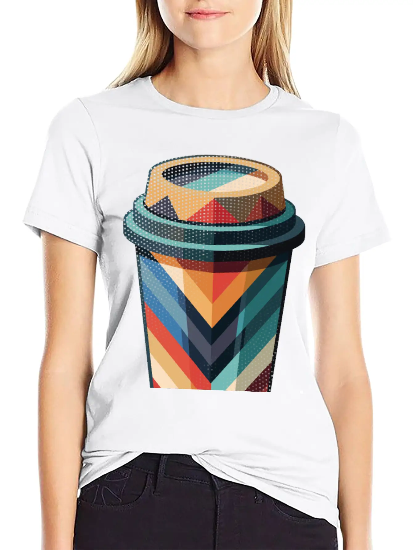 Geometric Coffee Unisex Casual T-Shirt – Clean Design For Daily Comfort