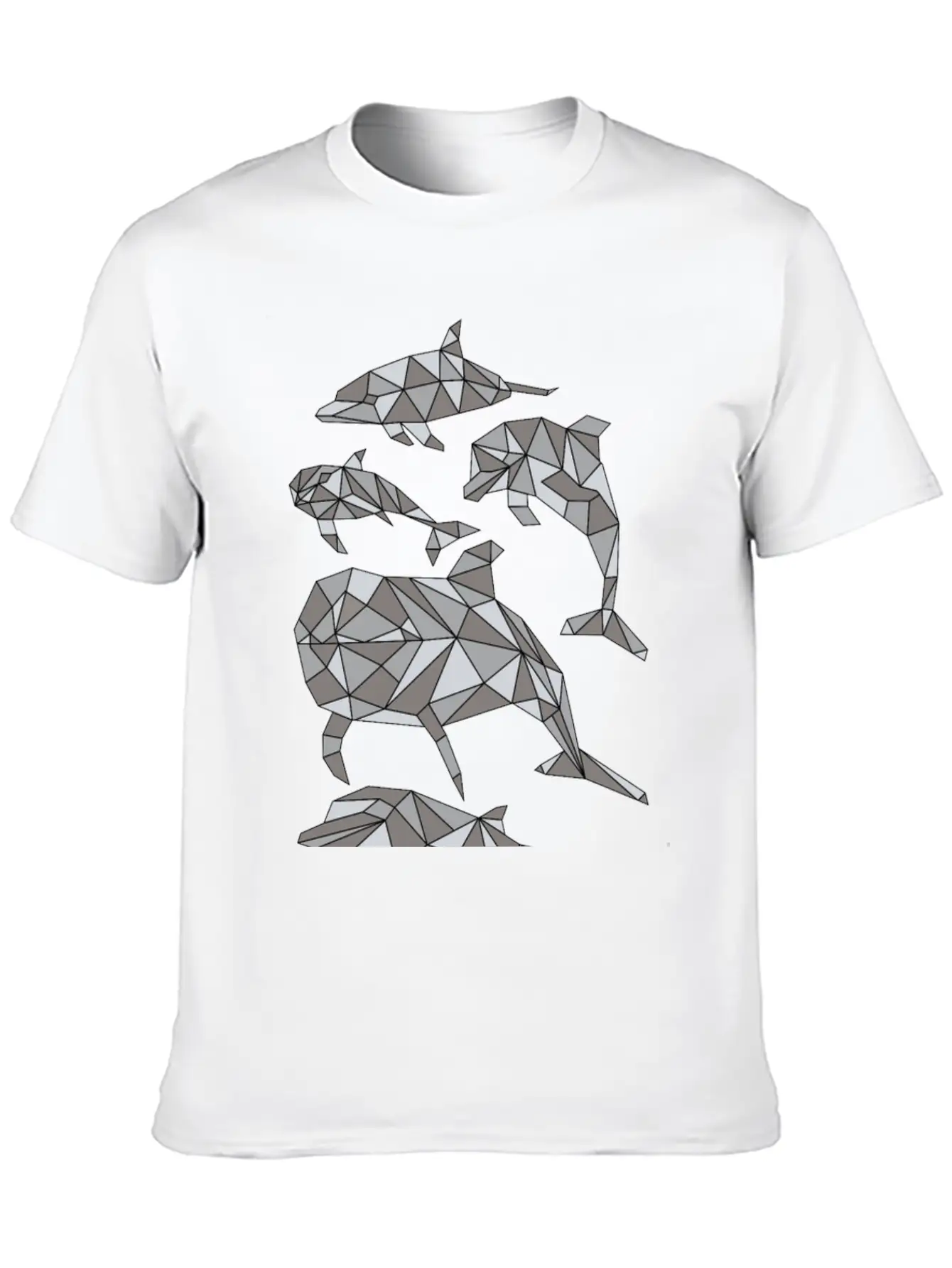 Geometric Dolphin Classic Fit Graphic Tee For Daily Comfort – Unisex Cotton Shirt