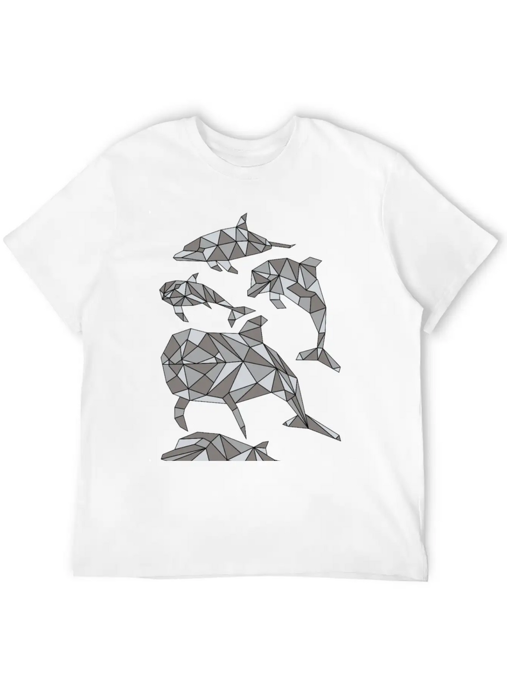 Geometric Dolphin Classic Fit Graphic Tee For Daily Comfort – Unisex Cotton Shirt