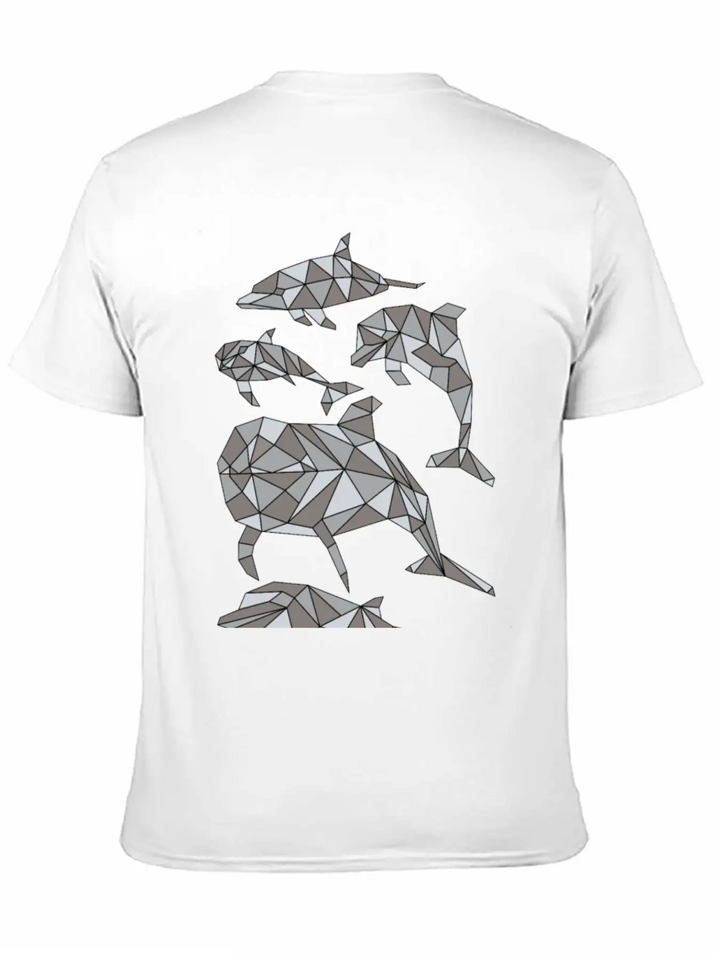 Geometric Dolphin Classic Fit Graphic Tee For Daily Comfort – Unisex Cotton Shirt
