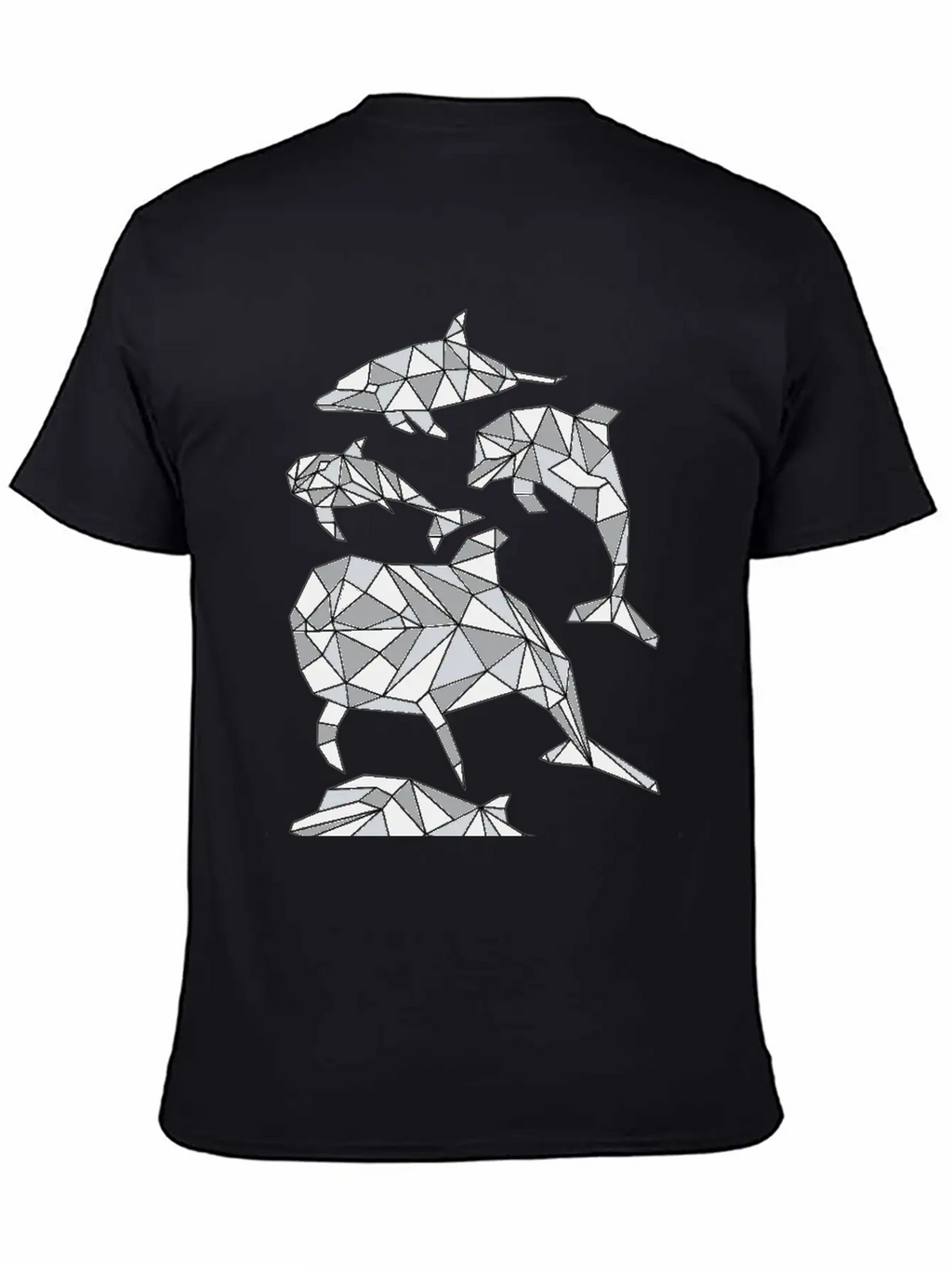 Geometric Dolphin Classic Fit Graphic Tee For Daily Comfort – Unisex Cotton Shirt