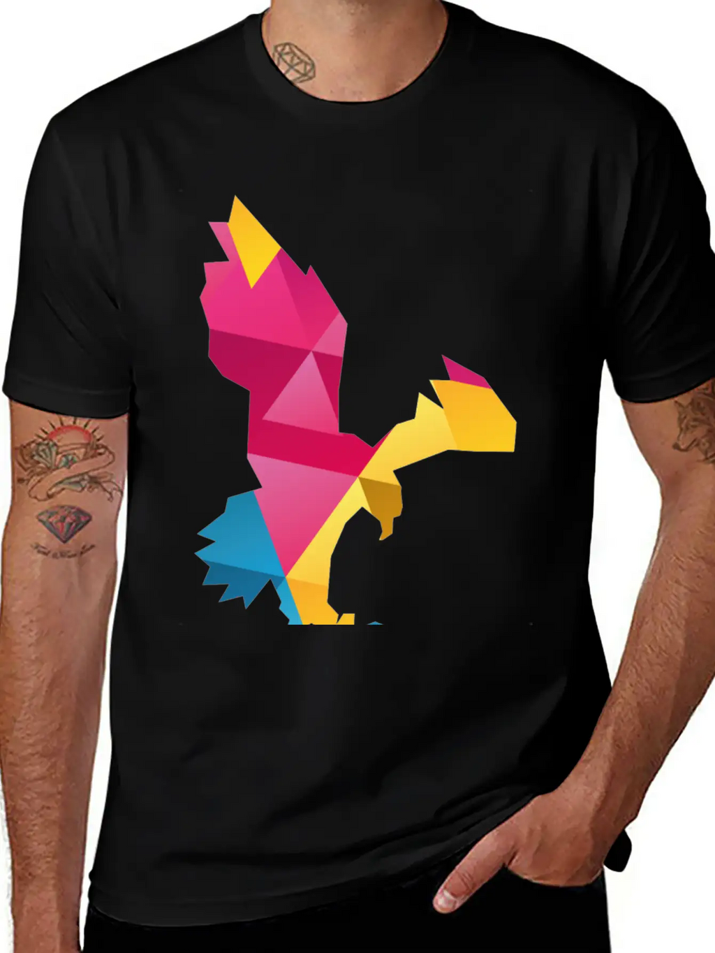 Geometric Eagle Essential Cotton Tee For Daily Outfits – Unisex Style