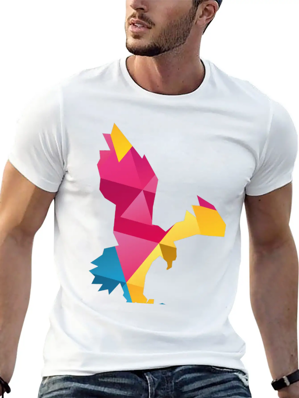Geometric Eagle Essential Cotton Tee For Daily Outfits – Unisex Style