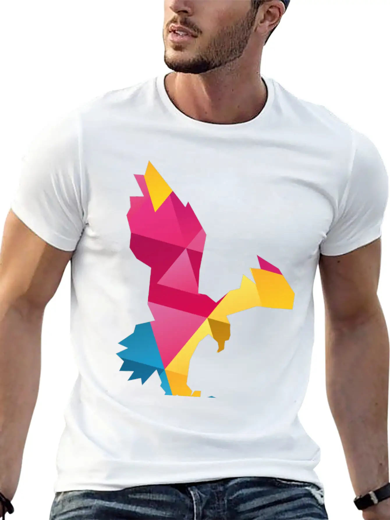 Geometric Eagle Essential Cotton Tee For Daily Outfits – Unisex Style