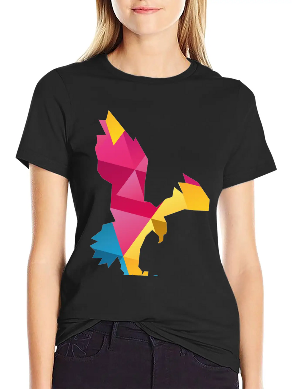 Geometric Eagle Essential Cotton Tee For Daily Outfits – Unisex Style