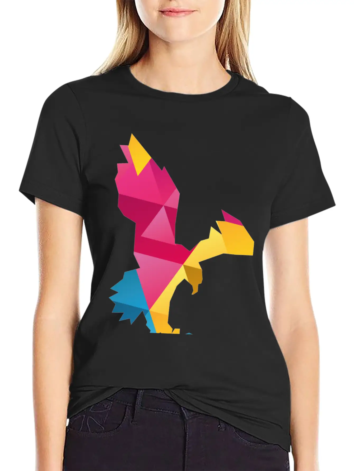 Geometric Eagle Essential Cotton Tee For Daily Outfits – Unisex Style