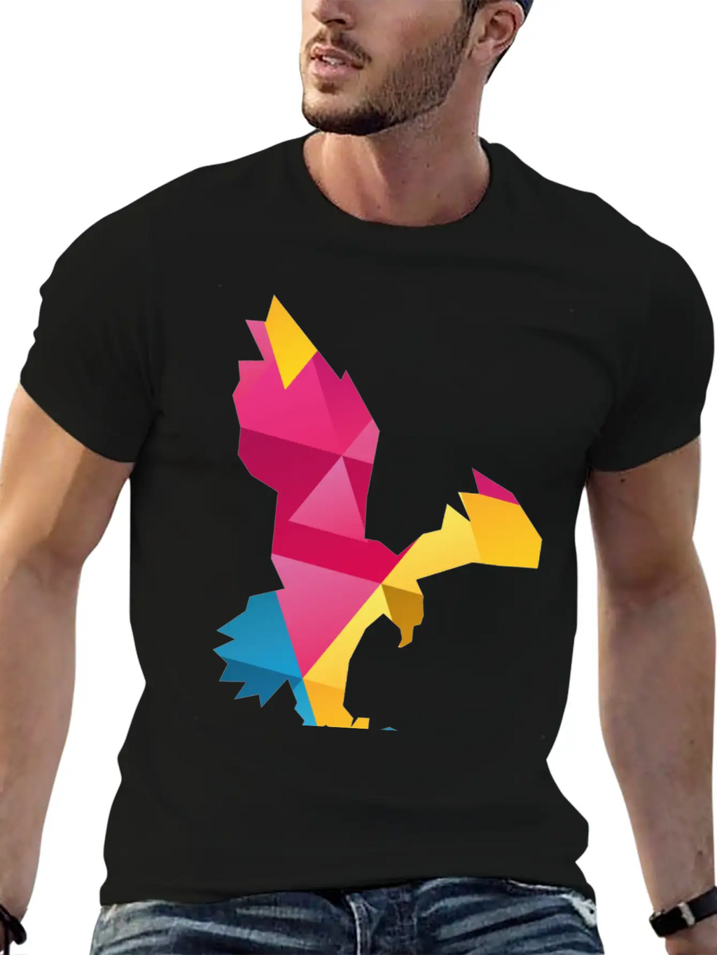 Geometric Eagle Essential Cotton Tee For Daily Outfits – Unisex Style