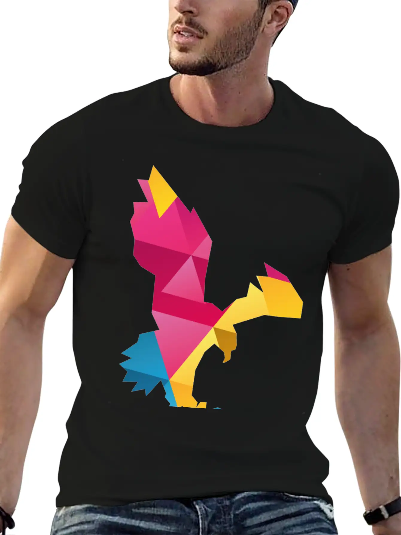 Geometric Eagle Essential Cotton Tee For Daily Outfits – Unisex Style