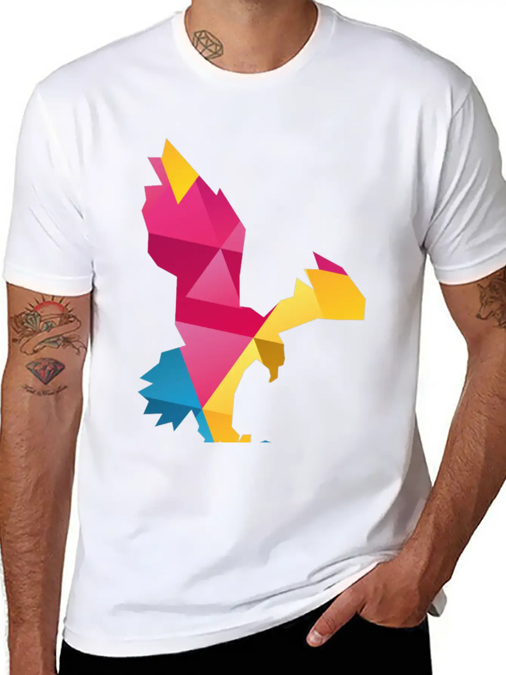 Geometric Eagle Essential Cotton Tee For Daily Outfits – Unisex Style