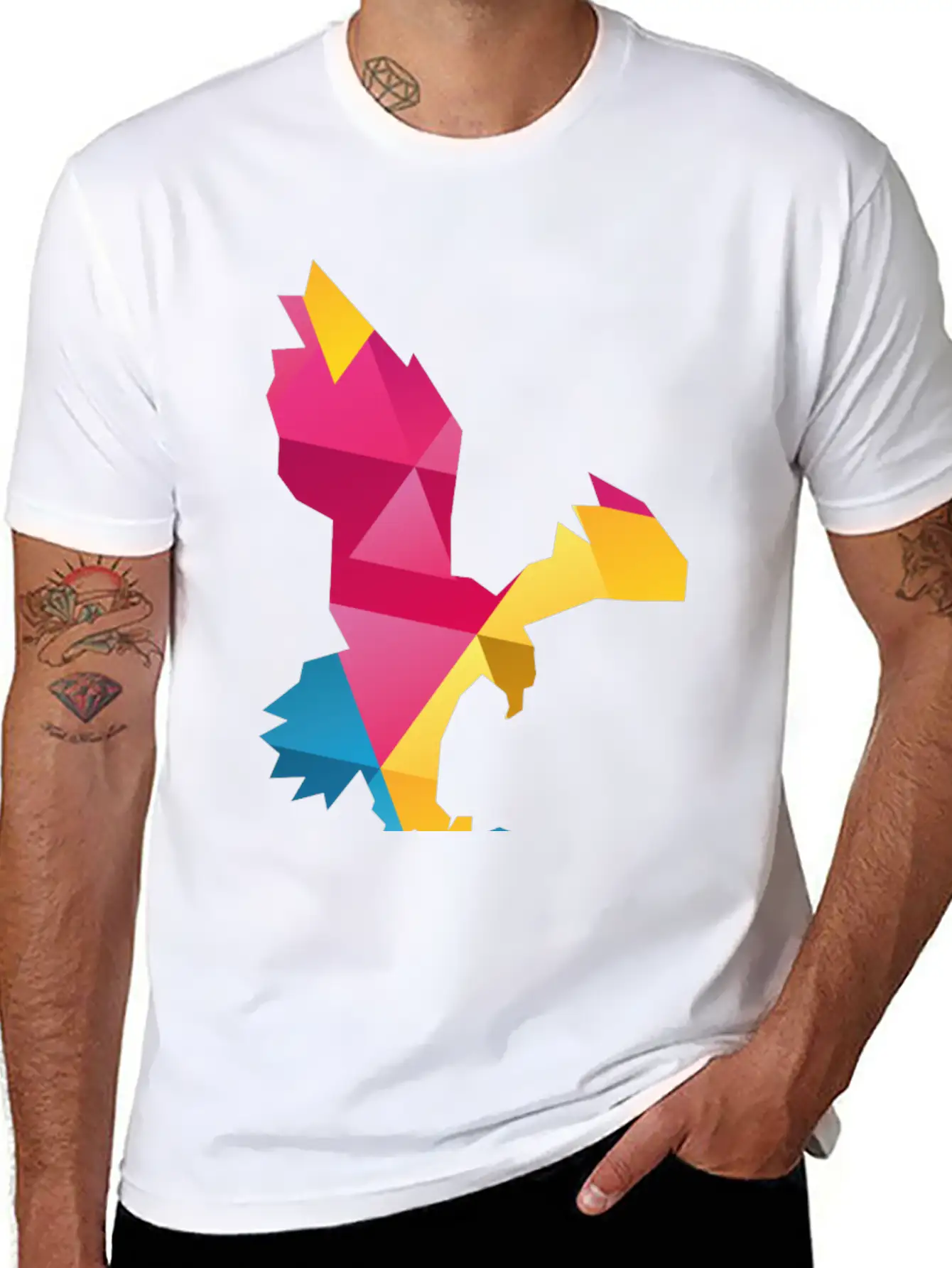 Geometric Eagle Essential Cotton Tee For Daily Outfits – Unisex Style