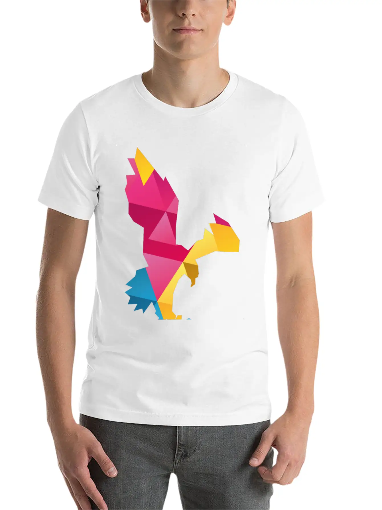 Geometric Eagle Essential Cotton Tee For Daily Outfits – Unisex Style