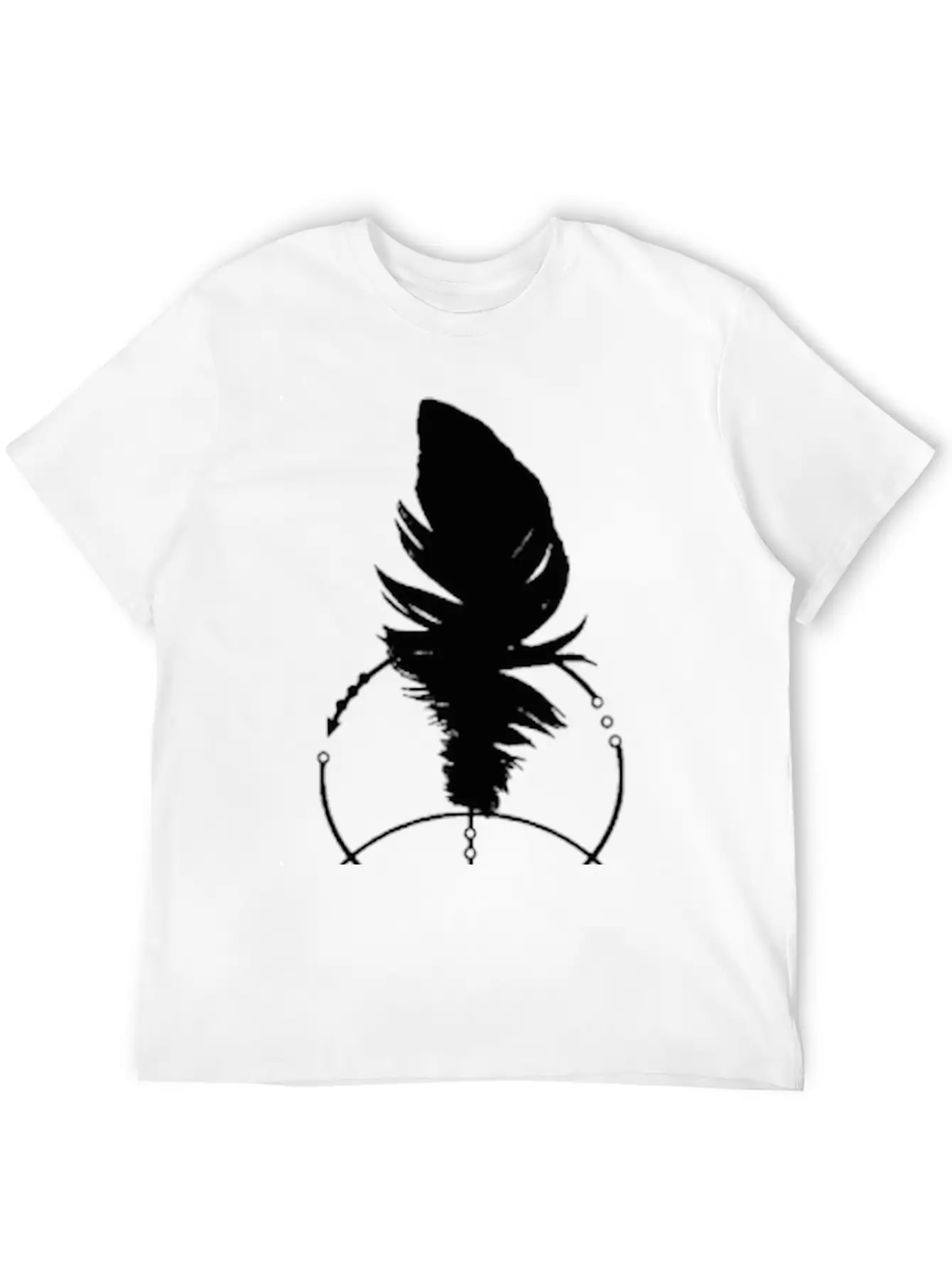 Geometric Feather And Arrow Unisex Short Sleeve Soft Cotton T-Shirt – Casual Everyday Wear