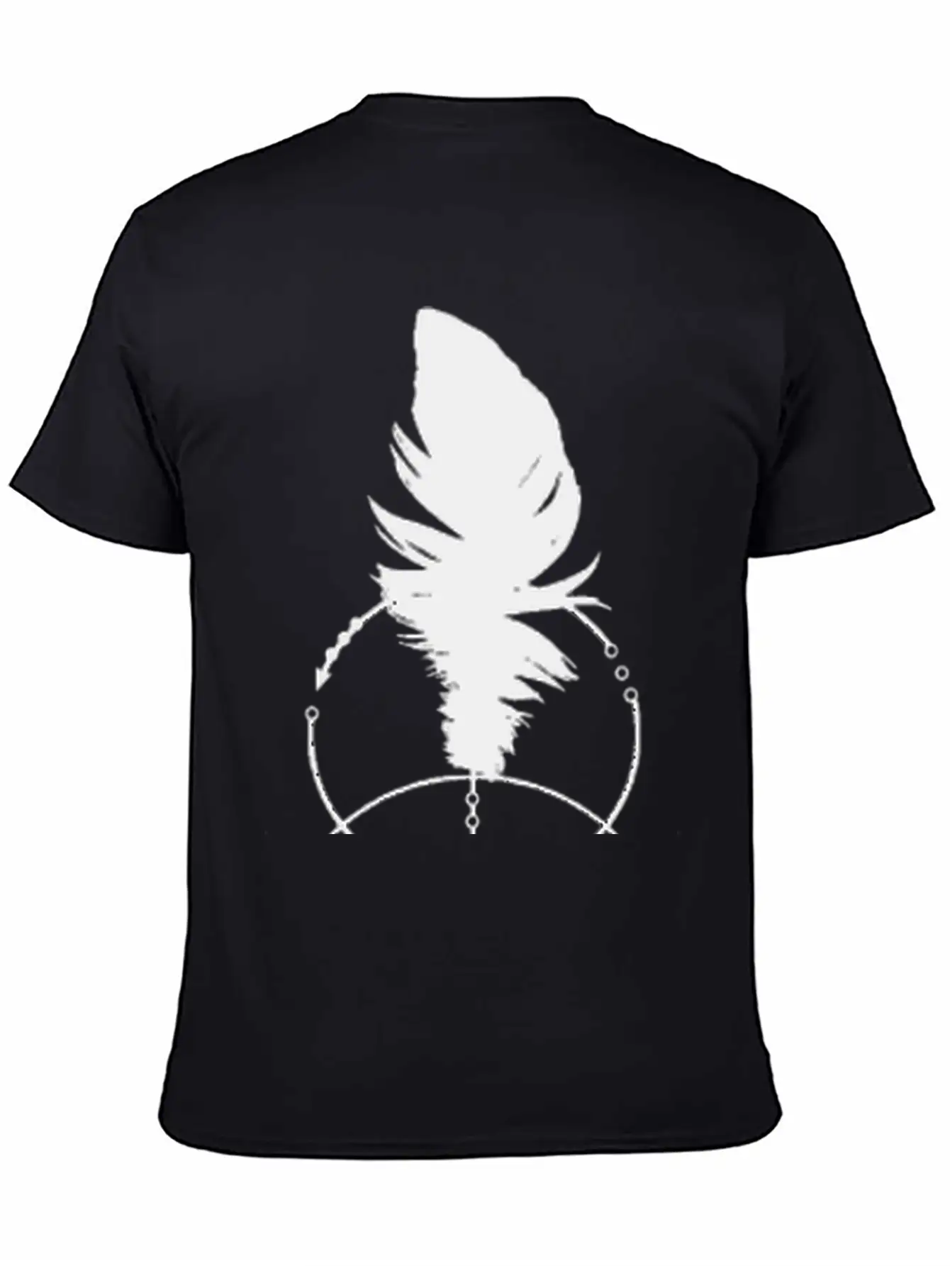 Geometric Feather And Arrow Unisex Short Sleeve Soft Cotton T-Shirt – Casual Everyday Wear