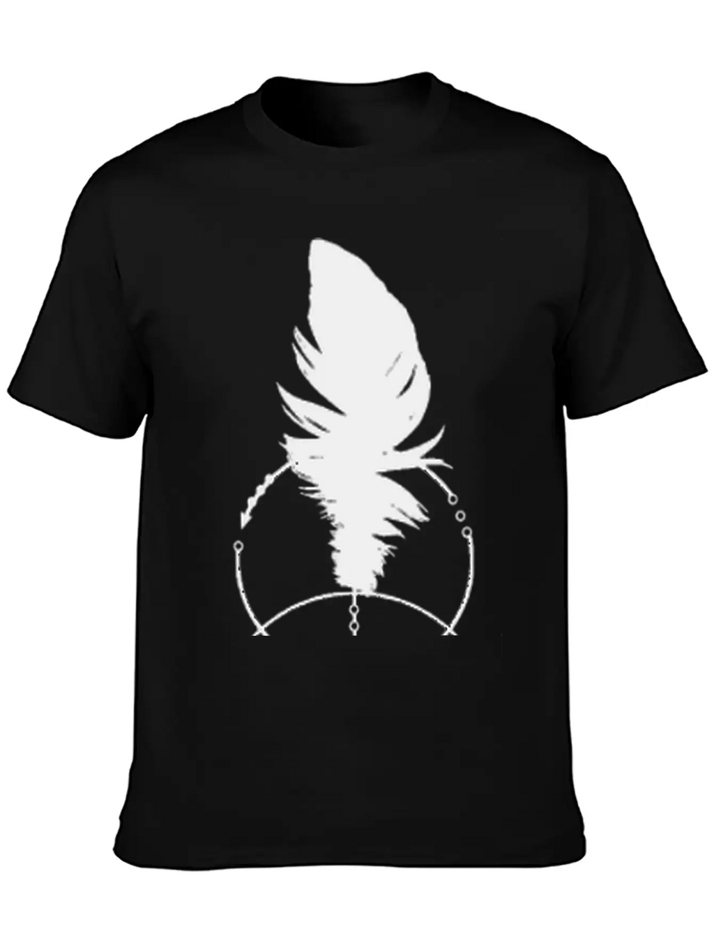 Geometric Feather And Arrow Unisex Short Sleeve Soft Cotton T-Shirt – Casual Everyday Wear